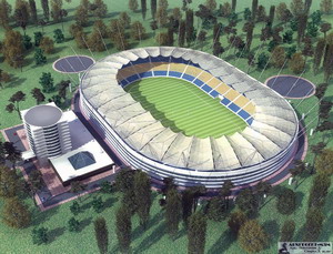 макет нового стадіону в Одесі, <br>який планують побудувати до ЄВРО-2012