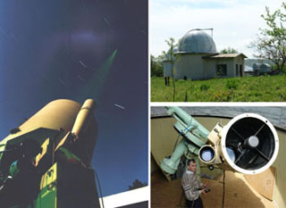 Супутниковий та зоряний телескопии <br>Астрономічної обсерваторії на заміській станції <br>спостереження смт. Брюховичі. 
